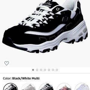 SA-weeet Skechers D’Lites in black & white.